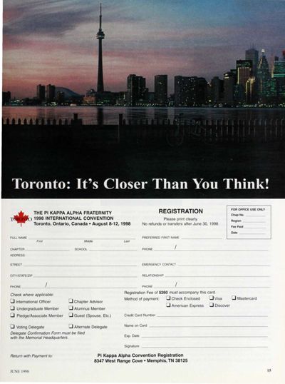Toronto: It's Closer Than You Think! Registration Form